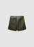 Gonna-pantalone effetto pelle a tinta unita