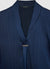 Blouse with a draped striped lapel collar