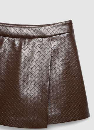 Gonna-pantalone con lavorazione intrecciata