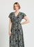 Vestito lungo con stampa foglie