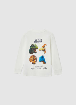 T-shirt a maniche lunghe con stampa dinosauri