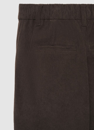 Pantaloni dritti in velluto a coste con risvolto