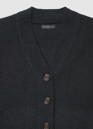 Solid-colour knitted cardigan with buttons