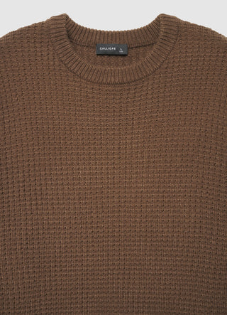 Pullover mit Wabenstruktur und Rundhalsausschnitt