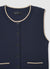 Knitted vest with contrast trim