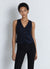 Gilet gessato con bottoni