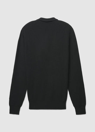 Maglia a coste con collo polo