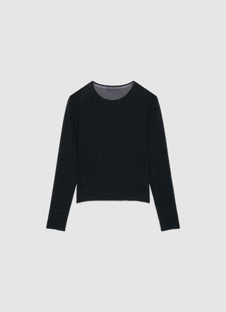 Tulle T-shirt with rhinestones