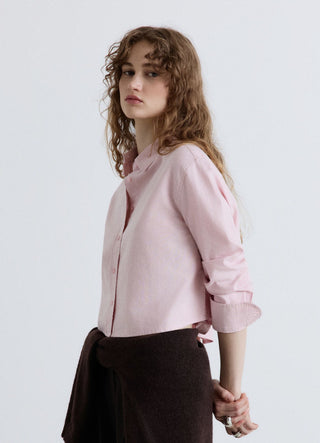 Solid colour crop oxford shirt