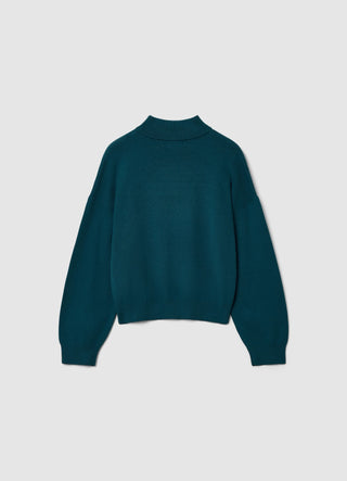 Maglia con collo perkins a tinta unita