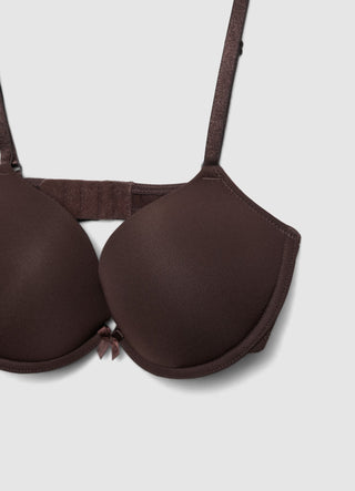 Padded push-up bra in a solid colour