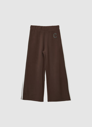 Pantaloni ginnici wide leg con bande laterali