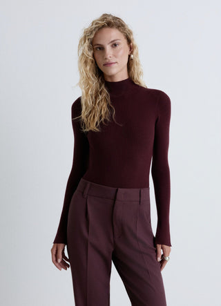 Ribbed body with high neck