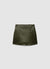 Gonna-pantalone effetto pelle a tinta unita