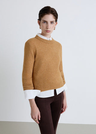 Crew neck jumper with dotted pattern