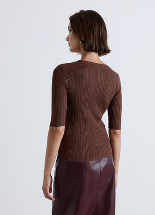 Solid colour ribbed T-shirt