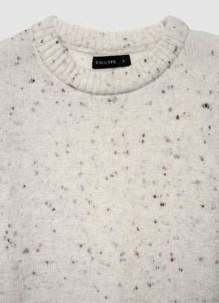 Crew neck jumper with dotted pattern