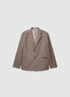 Single-breasted boxy checked jacket - S