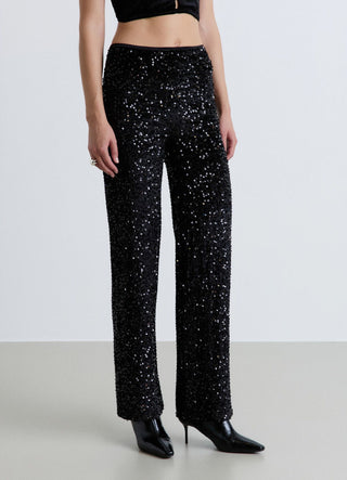 Palazzo trousers with sequins