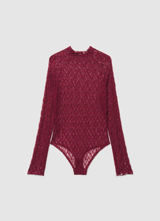Long-sleeve lace bodysuit