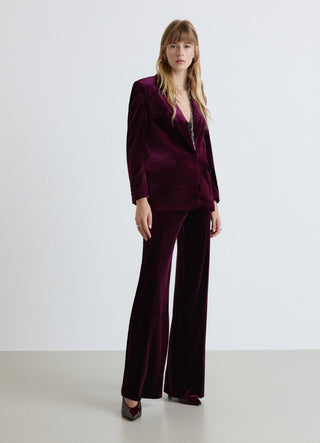 Straight-cut plain corduroy trousers