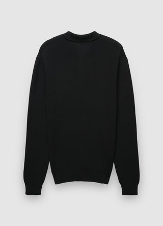 Ribbed polo shirt with zip