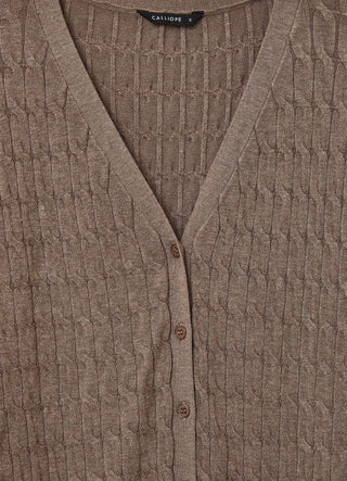 Cardigan in maglia a trecce
