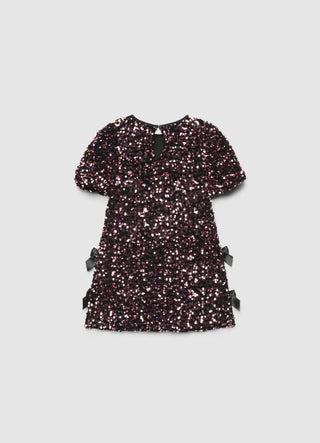 Robe à sequins avec nœuds latéraux