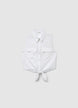 Camicia smanicata in misto lino con nodo - XS