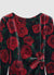 Mini-Kleid mit Rosenprint und seitlicher Knotendetailierung