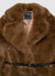 Manteau mi-long effet fourrure avec ceinture