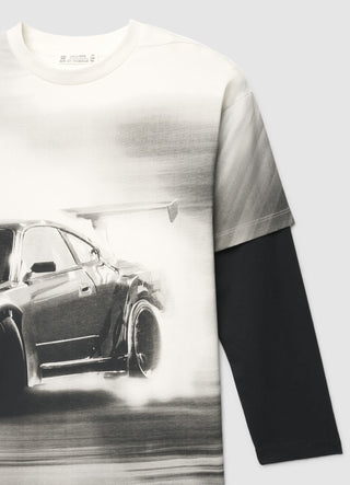 T-shirt over con stampa auto