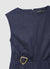 Sleeveless denim dress with buckle