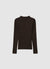 Long-sleeved ribbed T-shirt with a high collar
