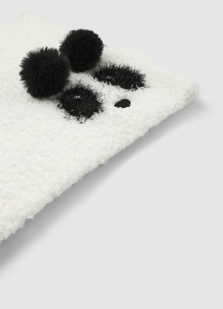 Neck warmer with panda pompom