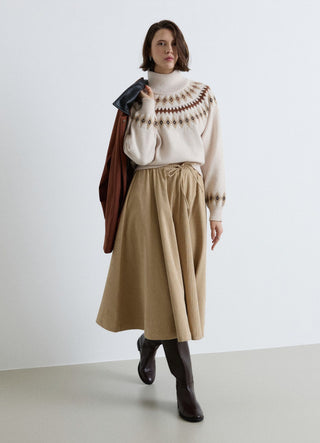 Jacquard-Pullover mit hohem Kragen