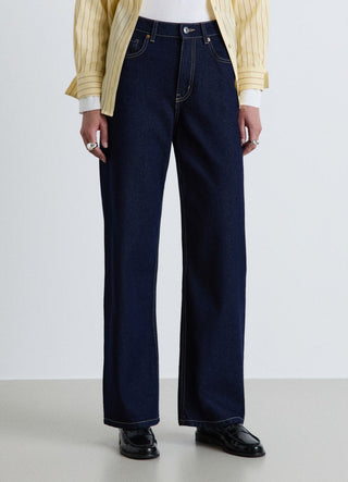 High-waisted wide-leg jeans