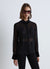 Shirt with concealed button placket and jewel button