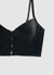 Shimmer-effect velvet bustier