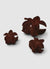 Pack of 3 flower-shaped clips with flocked effect
