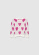 Maglia jacquard con cuori effetto luccicante - 7-8