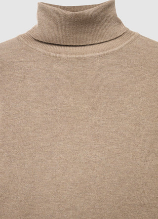 Pull col roulé uni
