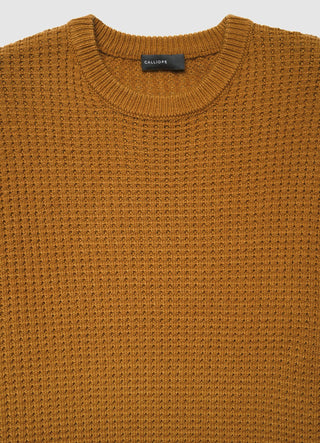 Honeycomb crew neck sweater