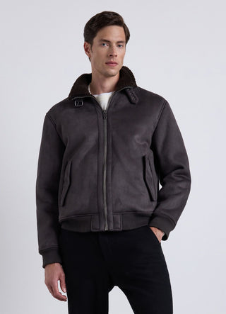 Bomber con collo alto e zip