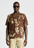Linen blend shirt with floral print