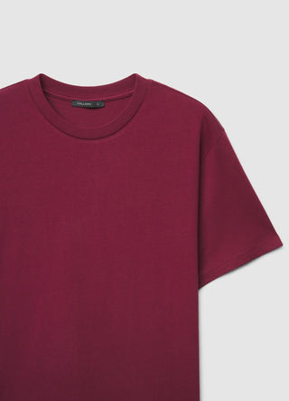 Plain-colour crew neck T-shirt