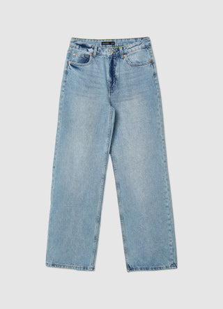 High-waisted wide-leg jeans