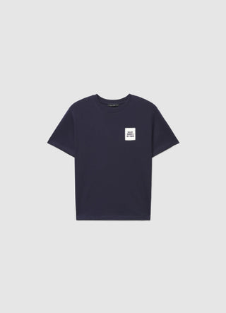 T-shirt with patch and lettering