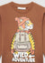 T-shirt over con stampa tigre e applicazione