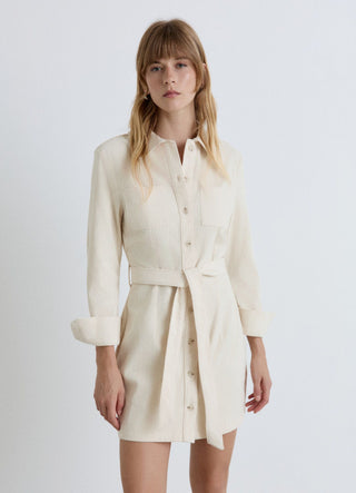 Vestito chemisier corto con cintura